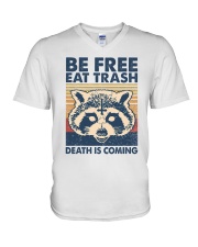Eat Trash Death is Coming V-Neck T-Shirt tile
