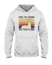 Retro vintage Save the drama for your llama Hooded Sweatshirt tile