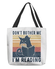 Cat Don't Bother Me I'm Reading Summer Vintage All-Over Tote tile