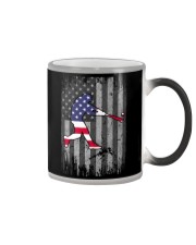 Baseball US Flag Back Color Changing Mug tile