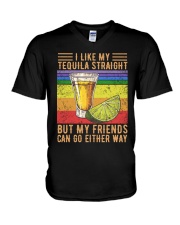 I Like My Tequila Straight V-Neck T-Shirt tile
