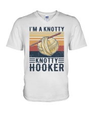 I'm a knotty knotty hooker V-Neck T-Shirt tile