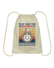 Play like the maiden Love like the mother Think Drawstring Bag tile