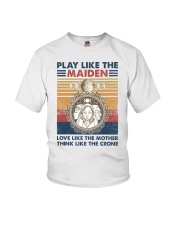 Play like the maiden Love like the mother Think Youth T-Shirt tile