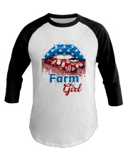 Farm Girls American Lips Baseball Tee tile