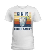 Gin is liquid sanity Ladies T-Shirt tile
