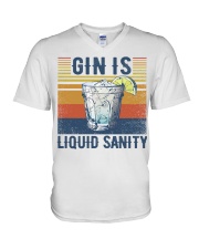 Gin is liquid sanity V-Neck T-Shirt tile