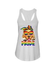 Pride LGBT Gay Be Lesbian Golden Retriever Funny Ladies Flowy Tank tile