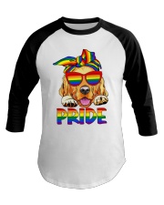 Pride LGBT Gay Be Lesbian Golden Retriever Funny Baseball Tee tile