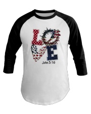 America Flag 4th Of July Love Jesus John 3:16 Baseball Tee tile