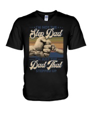 I'm not the step dad i'm just the dad V-Neck T-Shirt tile