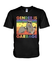 LGBTQ Pride Gender Is Garbage V-Neck T-Shirt tile