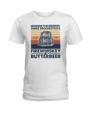 The three broomsticks Fire whiskey and Butterbeer Ladies T-Shirt tile