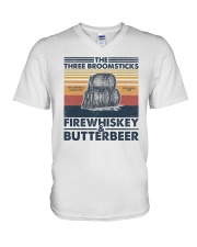 The three broomsticks Fire whiskey and Butterbeer V-Neck T-Shirt tile