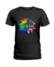 Love Is Love Gay Pride LGBT Rainbow Flag Ladies T-Shirt tile