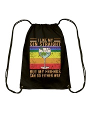 I Like My Gin Straight Drawstring Bag tile