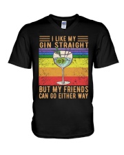 I Like My Gin Straight V-Neck T-Shirt tile