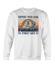 Raccoon Opossum Support Your Local Street Cats Crewneck Sweatshirt tile