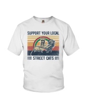 Raccoon Opossum Support Your Local Street Cats Youth T-Shirt tile