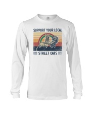 Raccoon Opossum Support Your Local Street Cats Long Sleeve Tee tile