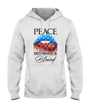 Red White and Blessed Hooded Sweatshirt tile