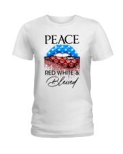 Red White and Blessed Ladies T-Shirt tile
