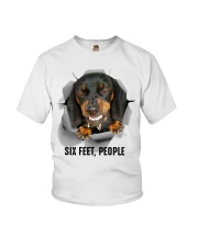 Dachshund Six feet people Youth T-Shirt tile