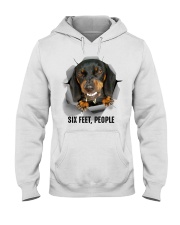 Dachshund Six feet people Hooded Sweatshirt tile