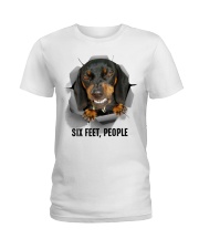 Dachshund Six feet people Ladies T-Shirt tile