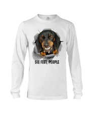 Dachshund Six feet people Long Sleeve Tee tile