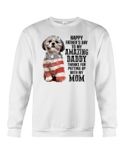 Shihtzu Happy father day to amazing daddy Crewneck Sweatshirt tile
