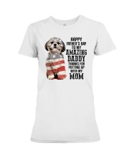 Shihtzu Happy father day to amazing daddy Premium Fit Ladies Tee tile