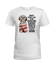 Shihtzu Happy father day to amazing daddy Ladies T-Shirt tile