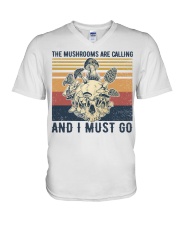 The Mushrooms Are Calling And I Must Go V-Neck T-Shirt tile