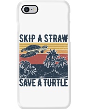 Skip a straw Save a turtle Phone Case tile