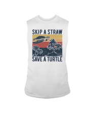 Skip a straw Save a turtle Sleeveless Tee tile