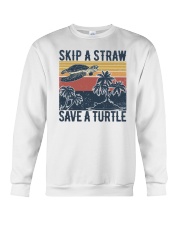 Skip a straw Save a turtle Crewneck Sweatshirt tile