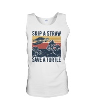 Skip a straw Save a turtle Unisex Tank tile