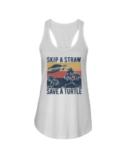 Skip a straw Save a turtle Ladies Flowy Tank tile