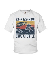 Skip a straw Save a turtle Youth T-Shirt tile