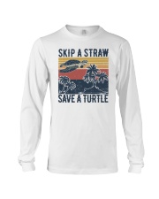 Skip a straw Save a turtle Long Sleeve Tee tile