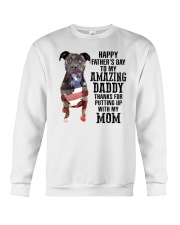Pitbull Happy father day to amazing daddy Crewneck Sweatshirt tile