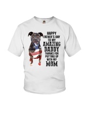 Pitbull Happy father day to amazing daddy Youth T-Shirt tile