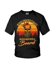 Beard Never Underestimate An Old Man Sunset Youth T-Shirt tile