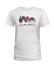 Peace Love Pride Ladies T-Shirt tile