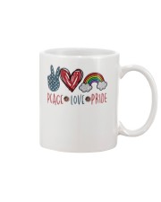 Peace Love Pride Mug tile