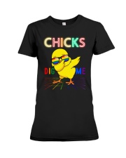 Chicks Dig Me Funny LGBT Pride Gift Premium Fit Ladies Tee tile