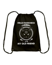 Cat Hello Darkness My Old Friend Drawstring Bag tile