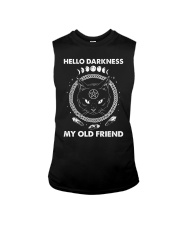 Cat Hello Darkness My Old Friend Sleeveless Tee tile