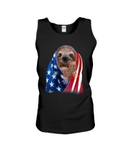 Sloth American Flag Unisex Tank tile